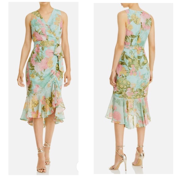 Eliza J Dresses & Skirts - NWOT Eliza J Floral Ruched Chiffon Dress Size 8